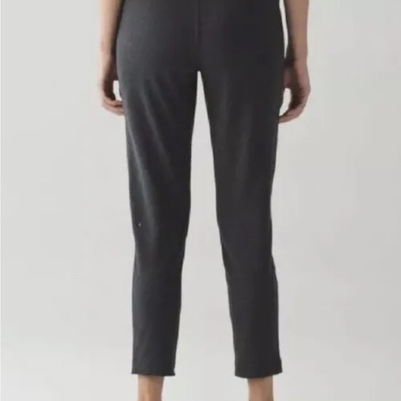 LULULEMON ATHLETICA Heathered Black French Cotton ALL TIME SWEATPANTS 10 LARGE - Picture 3 of 8